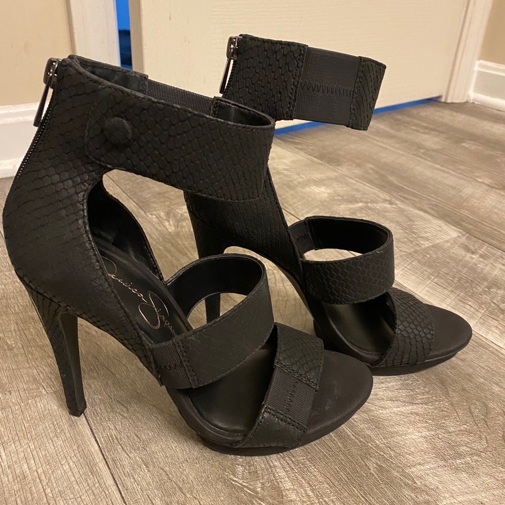 Jessica Simpson leather high heels